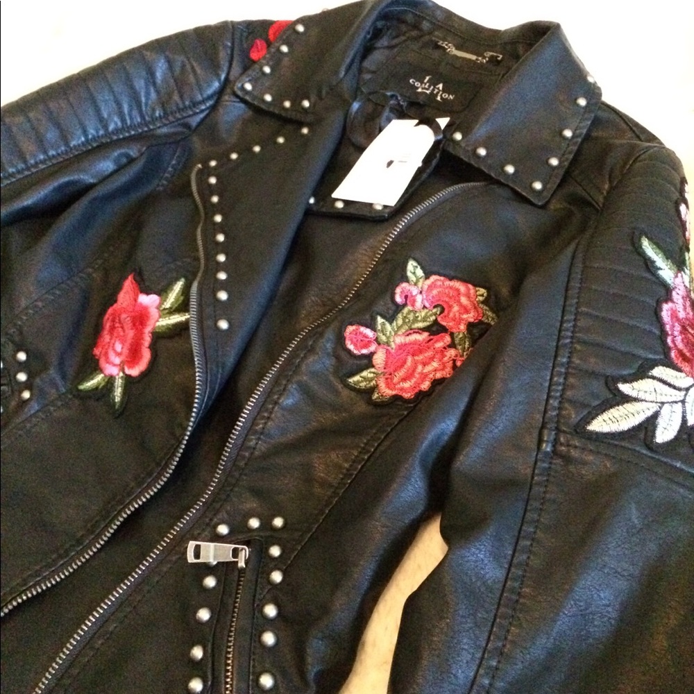 Black & Roses Leather Jacket